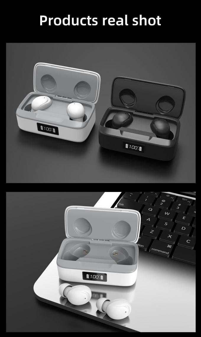 Auto Pairing TWS FCC RoHs Noise Cancelling Wireless Bluetooth Earbuds