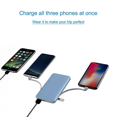 Inbuilt Cable 10000mAh 210g Ultra Slim Power Bank
