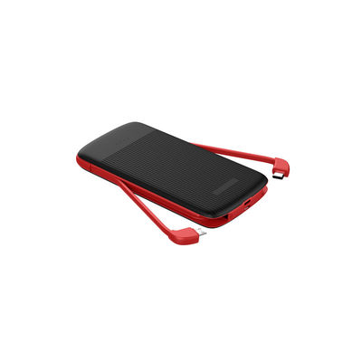 Rubber Coating 5V 2.0A 15.8mm Inbuilt Cable Power Bank