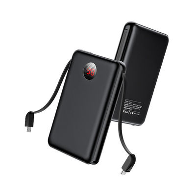 10000mAh 8 Pin Micro USB Inbuilt Cable Power Bank With LCD Display