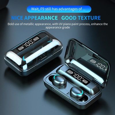 8D Surround F9 True Wireless Headset LED Display Mini Invisible Button
